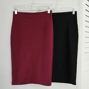 NWOT Bundle Of 2 Skirts - Black and Burgundy
